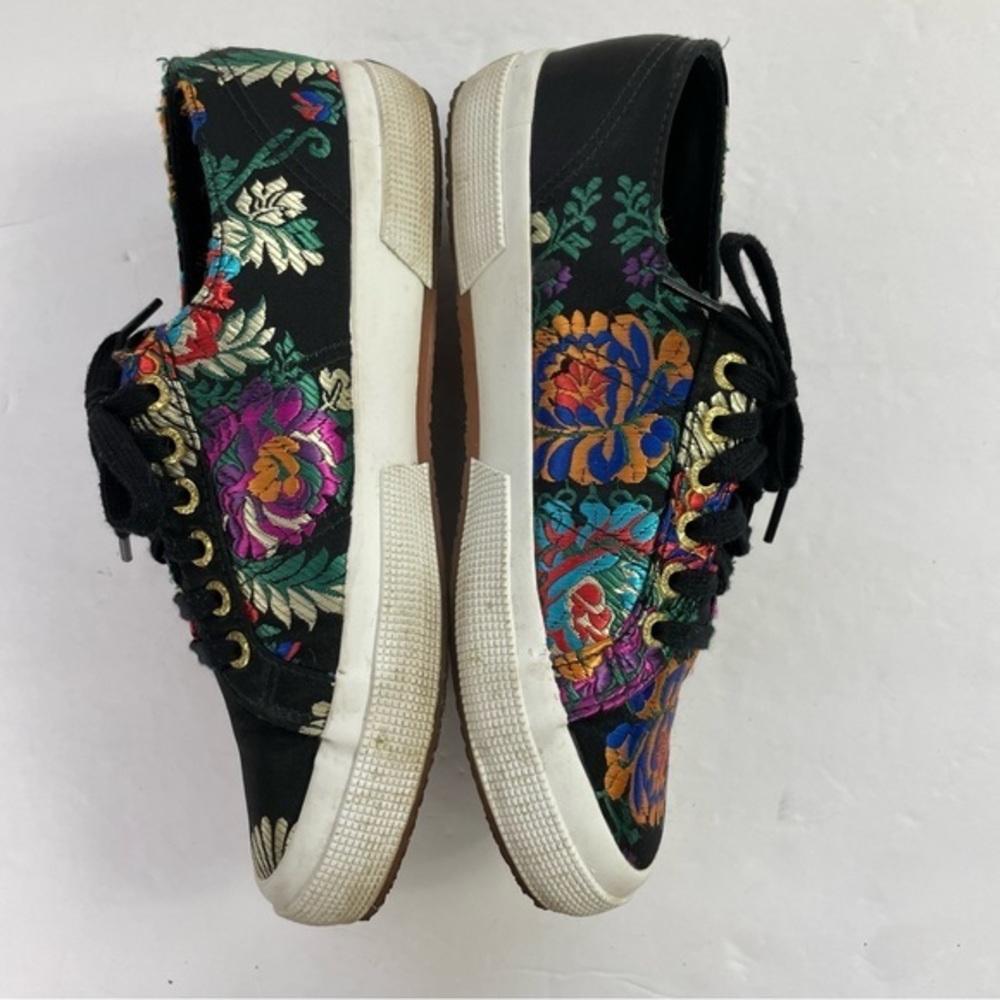 Superga 2750 Black Satin Mandarin Embroidery Sneakers‎ - Picture 12 of 16